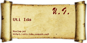 Uti Ida névjegykártya